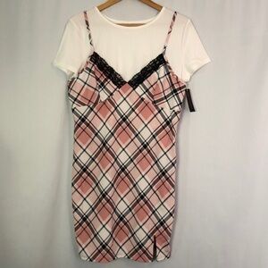 NO BO NB TWOFER DRESS DUSTY ROSE           Size XXL